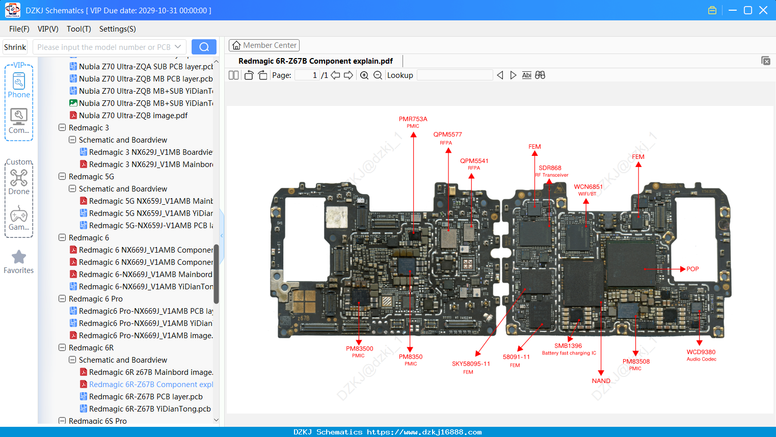 Nubia Redmagic 6R-Z67B Component Explain